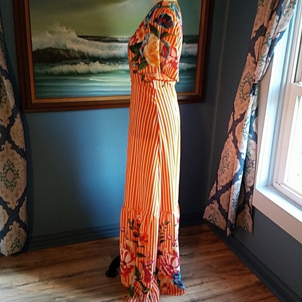NWOT LULU’STROPICAL FLORAL FULL SKIRT MAXI DRESS - Picture 5 of 13